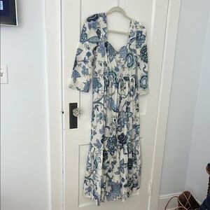 Floral Blue and White Women's Dress